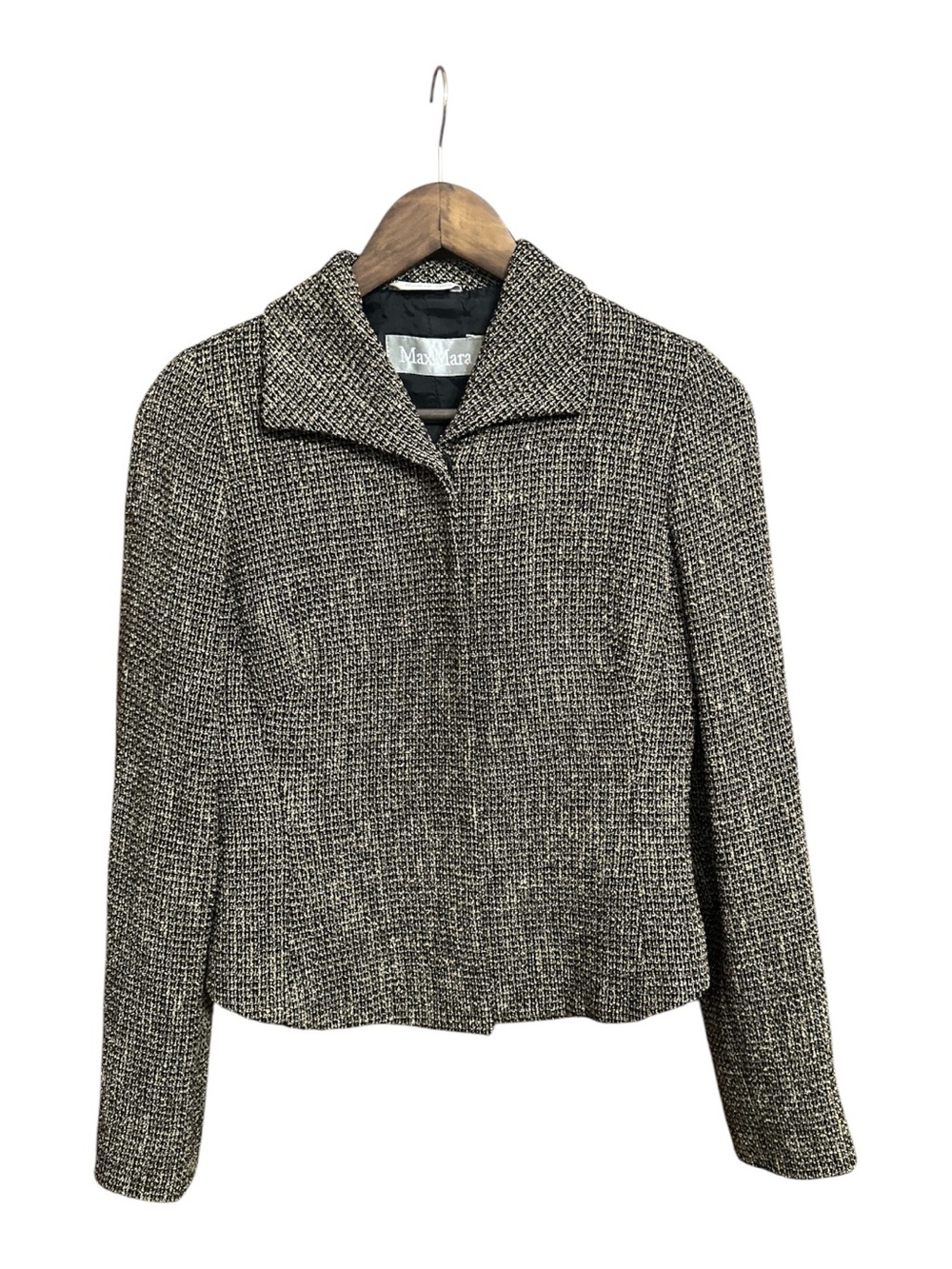 VTG Max Mara Blazer Jacket Sz 6 Wool Made In Italy Tweed Quiet Luxury Old Money